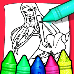 Anime Blue Mermaid Coloring 