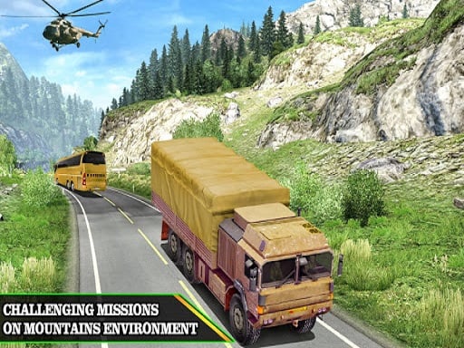 US Army Uphill Offroad Mountain Truck Game 3D